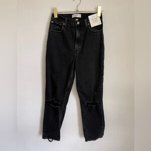 Abercrombie & Fitch Dark The Ankle Straight Ultra High Rise Curve Love! Size 4xs